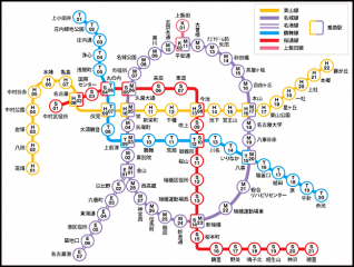 名古屋市営地下鉄路線図